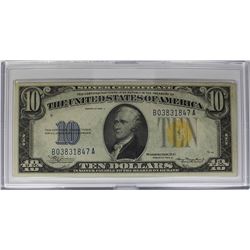 1934 A $10.00 NORTH AFRICA SILVER CERTIFICATE