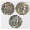 Image 1 : 3 FRANKLIN HALF DOLLARS