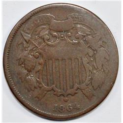 1864  TWO CENT  PIECE  "SMALL MOTTO"