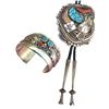 Image 1 : Navajo Bracelet and Bolo Tie - CT