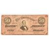 Image 1 : Confederate States Civil War $50 Bank Note