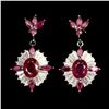 Image 1 : Stunning Oval Red Ruby 9x7 MM Earrings