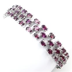 Natural Raspberry Rhodolite 104 Carats Garnet Bracelet
