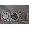 Image 2 : 3 MEXICAN SILVER PESOS MINT CONDITION 1963, 1966, 1967