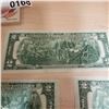 Image 8 : LOT OF 5 FEDERAL RESERVE US 2 DOLLAR BILLS