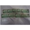 Image 2 : LOT OF 9 CENTENNIAL 1967 CANADIAN 1 DOLLAR BILLS