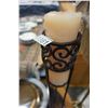 Image 2 : METAL CANDLE STAND WITH CANDLE