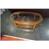 Image 2 : OVAL GLASSTOP OAK COFFEE TABLE