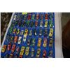 Image 3 : HOTWHEELS DOOR HANGER TOY CAR HOLDER WITH 114 VEHICLE, MANY IN NEW CONDITION, SOME VINTAGE