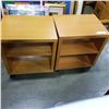 Image 2 : 2 WOODEN ROLLING ENDTABLES