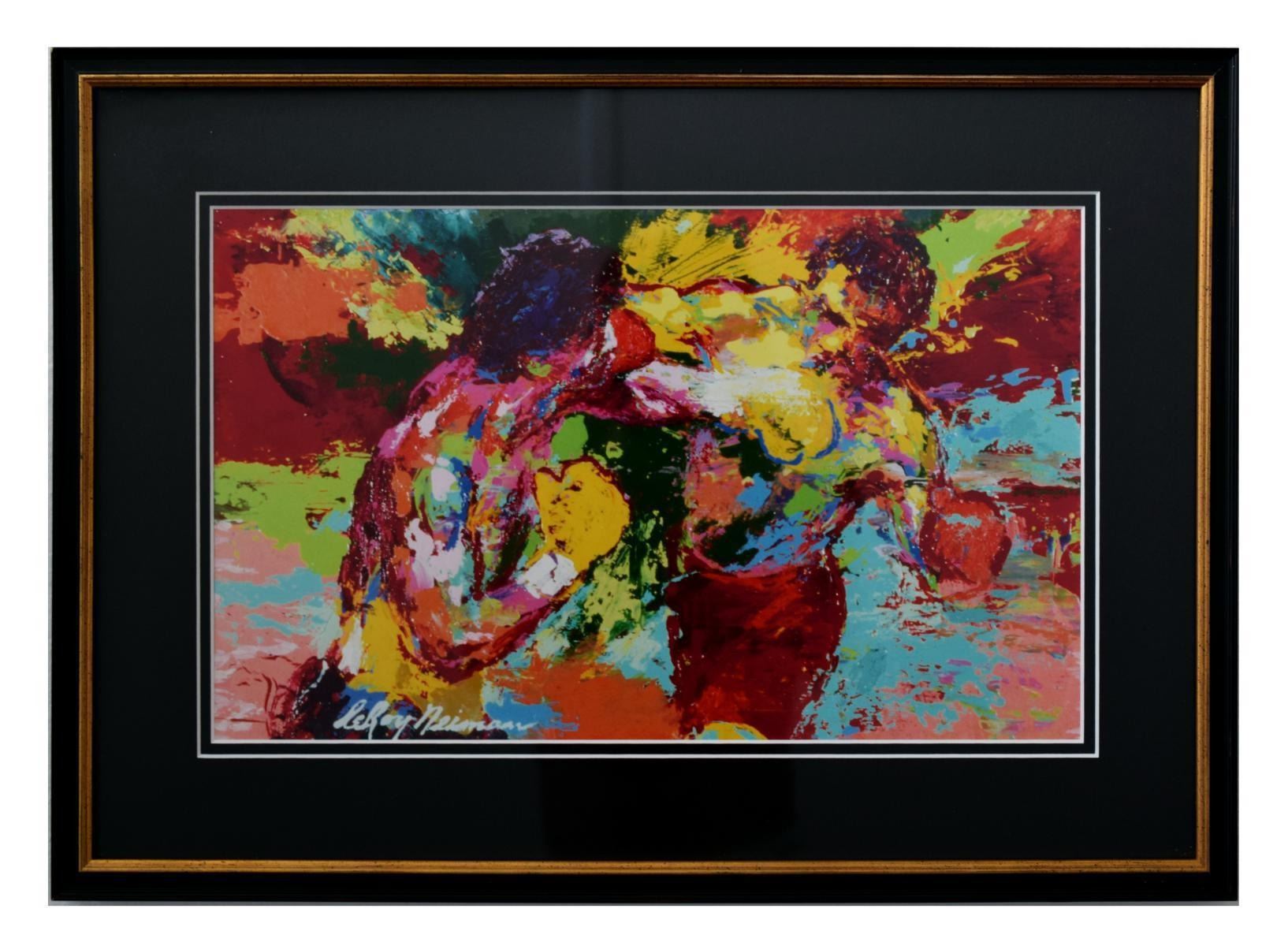 Leroy Neiman Offset Lithograph Rocky Vs Apollo