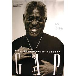 A LARGE AUTOGRAPHED WINDOW POSTER FROM THE GAP ST