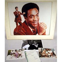 A GROUP OF BILL COSBY RELATED MEMORABILIA Comprising a handwritten note on Camille O. Cosby's person