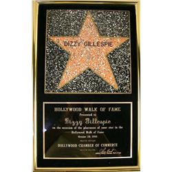 A HOLLYWOOD WALK OF FAME PLAQUE Presented to Dizz