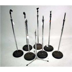 A COLLECTION OF SEVEN MICROPHONE AND CYMBAL STANDS A COLLECTION OF SEVEN MICROPHONE AND CYMBAL STAND