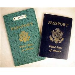TWO UNITED STATES OF AMERICA PASSPORTS Each issued to Lorraine Gillespie, one from 1960, and the sec