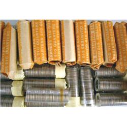 A GROUP OF QUARTERS Coins approximately $640, some dates include 1967, 1974, 1965, 1979, and 1985