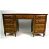 Image 1 : A NEOCLASSICAL STYLE PEDESTAL DESK ON TAPERING LEGS Fair condition, 30"h x 4'7"w x 22"d