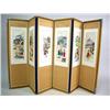 Image 1 : A SIX-PANEL ORIENTAL DESIGN SILK EMBROIDERED SCREEN Depicting various scenes and human figures in Ch