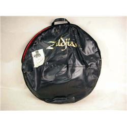 A BLACK VINYL CYMBAL BAG With label from Kool Jazz Festival New York, poor condition, together with 