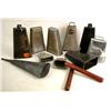 Image 1 : A MISCELLANEOUS GROUP OF TEN PERCUSSION BELLS Various degrees of condition, together with two sticks