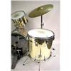 Image 2 : A REMO WEATHER KING AMBASSADOR BATTER USA DRUM AND CYMBALS SET In chrome and brass, four drums, and 