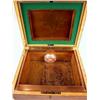 Image 4 : AN ALFRED DUNHILL BURL WOOD HUMIDOR WITH COPPER LINING Patent #2052826, 12" x 10" x 6