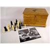 Image 1 : A BURL-WOOD CHESS, CHECKER, AND GAME SET Probably English, losses. together with a black and white p