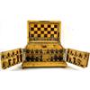 Image 4 : A BURL-WOOD CHESS, CHECKER, AND GAME SET Probably English, losses. together with a black and white p