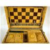 Image 5 : A BURL-WOOD CHESS, CHECKER, AND GAME SET Probably English, losses. together with a black and white p