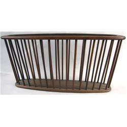 A DANISH MODERN STYLE HARDWOOD MAGAZINE RACK worn condition, 15"h x 31"w x 9"d