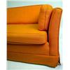 Image 2 : A CUSTOM MADE TANGERINE COLOR UPHOLSTERED SOFA Worn condition, 8'4"l