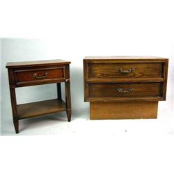 A GEORGE III STYLE ONE-DRAWER SIDE TABLE 24"h x 2