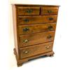 Image 1 : A CHIPPENDALE STYLE SIX-DRAWER TALL CHEST OF DRAWERS Some wear, 47 1/2"h x 35"w x 19"d