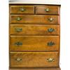 Image 2 : A CHIPPENDALE STYLE SIX-DRAWER TALL CHEST OF DRAWERS Some wear, 47 1/2"h x 35"w x 19"d