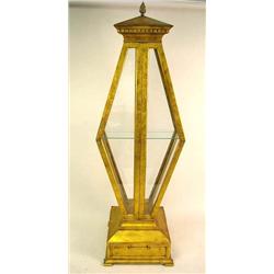 AN EGYPTIAN REVIVAL GILTWOOD VITRINE Apx. 6'h x 24"w x 24"d