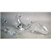 Image 1 : TWO BACCARAT JUMPING CRYSTAL PORPOISES From 5 1/2"l to 4 3/4"l, together with a Val St. Lambert colo