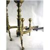 Image 2 : A PAIR OF COLONIAL REVIVAL LARGE BRASS ANDIRONS 22 1/2"h x 12"w x 24"d