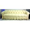 Image 1 : A COUCH Ivory colored upholstery with matching pillows, some wear, 8'1"l