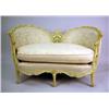 Image 2 : A LOUIS XV STYLE CARVED WHITE LACQUERED BARREL BACK ARMCHAIR Together with a matching love seat, eac