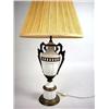 Image 1 : A NEOCLASSICAL STYLE GILT METAL MOUNTED BISQUE PORCELAIN URN-FORM LAMP Electrified, 31"h