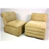 Image 1 : TWO PAIRS OF CONTEMPORARY BEIGE ULTRASUEDE ARMLESS CHAIRS TWO PAIRS OF CONTEMPORARY BEIGE ULTRASUEDE