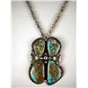 Image 1 : A STERLING SILVER AND TURQUOISE NECKLACE A STERLING SILVER AND TURQUOISE NECKLACE