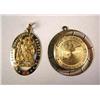Image 1 : TWO 14K YELLOW GOLD ST. CHRISTOPHER'S MEDAL PENDANTS One circle and one oval medal, apx. 3 dwt.