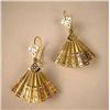 Image 1 : A PAIR OF 14K YELLOW GOLD FAN EARRINGS Apx. 4.7 dwt.