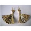 Image 2 : A PAIR OF 14K YELLOW GOLD FAN EARRINGS Apx. 4.7 dwt.