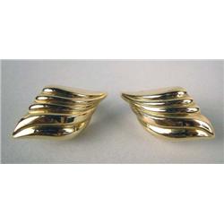 A PAIR OF 14K YELLOW GOLD EARRINGS Apx. 4.3 dwt.