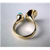 Image 2 : A 14K YELLOW GOLD RING WITH AN EXTENDED LEAF FORM And one small turquoise cabochon, apx. 5.5 dwt.