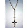 Image 1 : A 14K GOLD ROSARY CHAIN WITH CROSS A 14K GOLD ROSARY CHAIN WITH CROSS