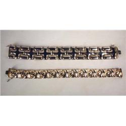 TWO STERLING SILVER BRACELETS TWO STERLING SILVER BRACELETS